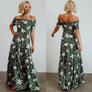 Baltic Born Becca Smocked Maxi Dress in Green